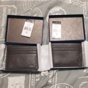 Two Brown Polo Slim Card holder wallets (new)